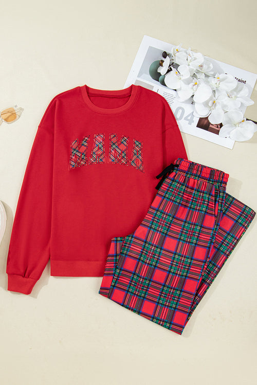 Christmas Plaid Mama Pullover and Pants Set