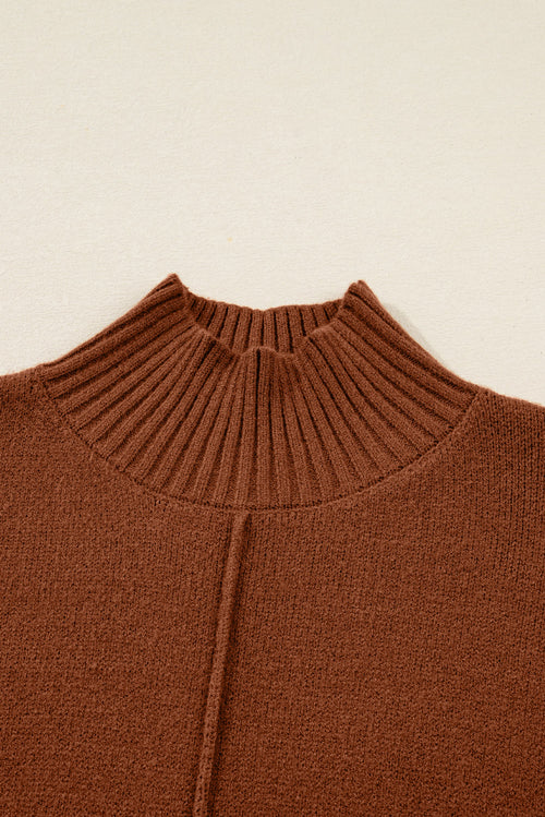 Ribbed Mock Neck Sweater Dress