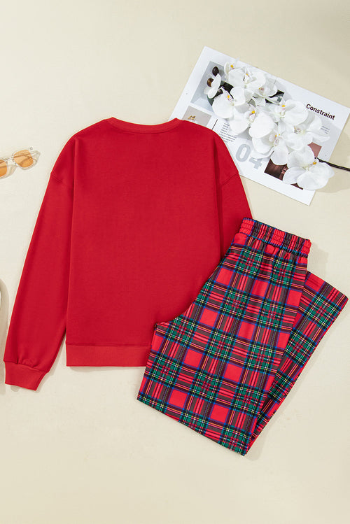 Christmas Plaid Mama Pullover and Pants Set