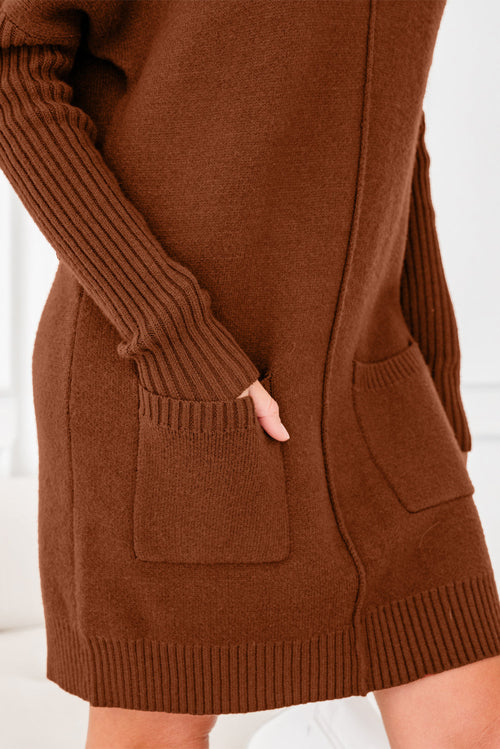 Ribbed Mock Neck Sweater Dress
